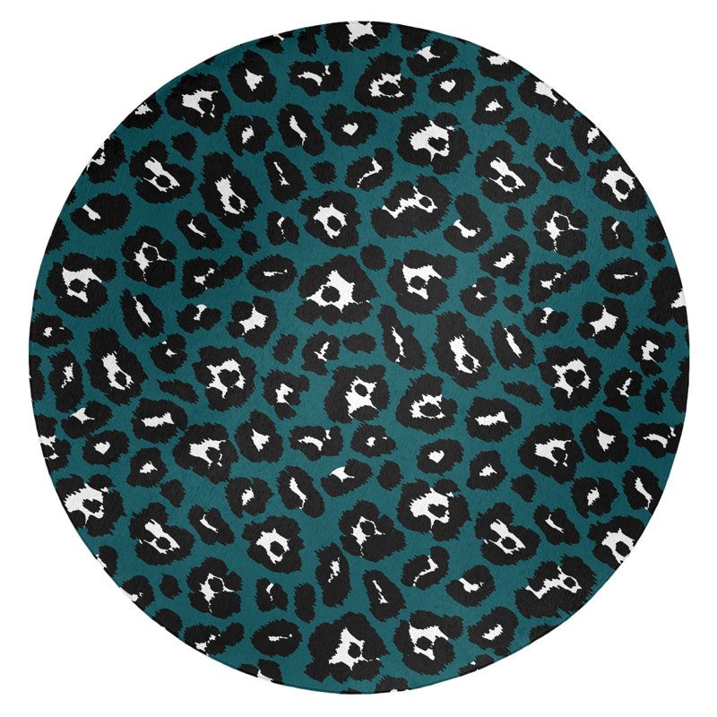 Animal Print Indoor Rug, Round 5'