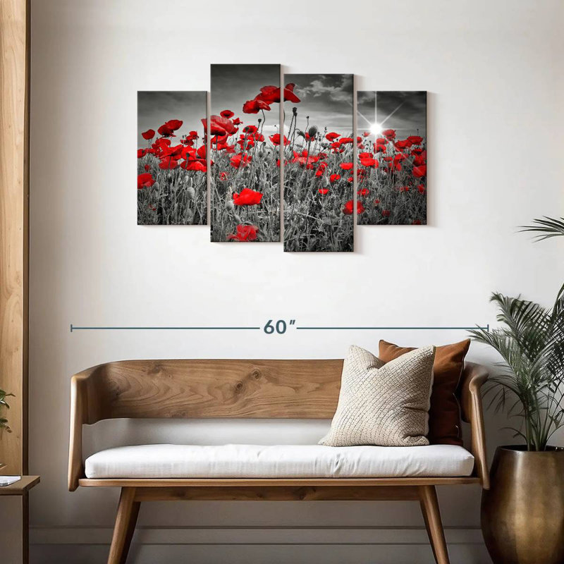 Harnek Red Poppies Pop, H 27 po x l 43 po