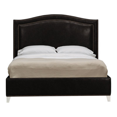 Caroline/Casey Upholstered Genuine Leather Maple Standard Bed