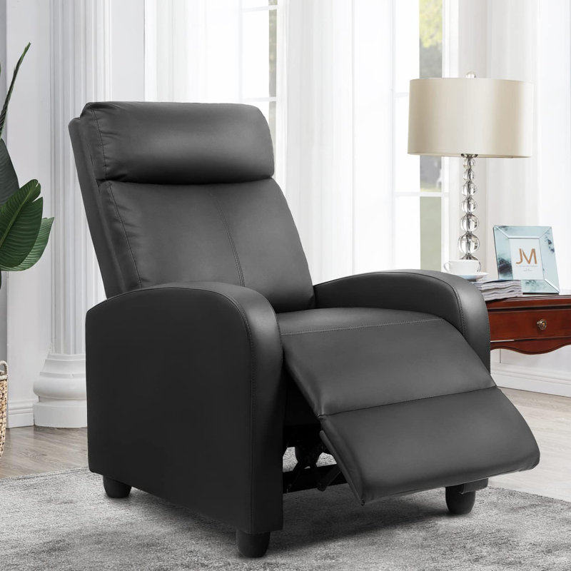 Fauteuil inclinable de massage pour le salon avec repose-pieds réglable - Canapé inclinable ergonomique en cuir PU avec fonction de massage intégrée pour le cinéma maison ou le bureau
