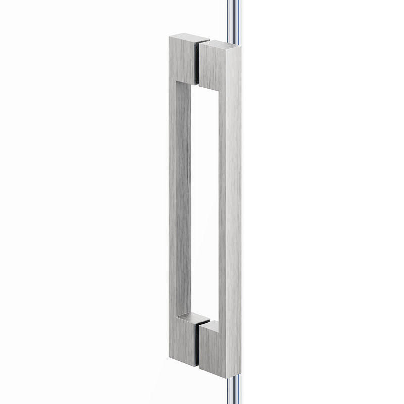 60" x 62" Frameless Brushed Nickel Sliding Tub Door