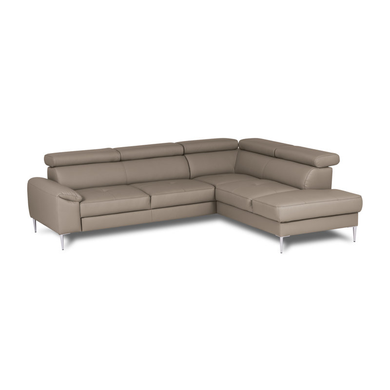 Camden Real Leather Corner Sofa with Pull-Out Bed, Storage & Adjustable Headrests, Tan, Right Hand Facing