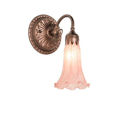 Pink Pond Lily Victorian Armed Sconce