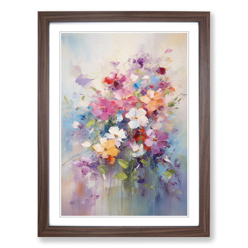 Single Picture Frame Print on Wood, 34cm H x 25cm W, Walnut Framed