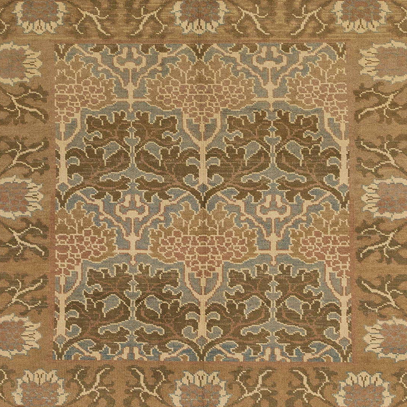 Tapis décoratif multicolore à motif abstrait, Carré 5 pi