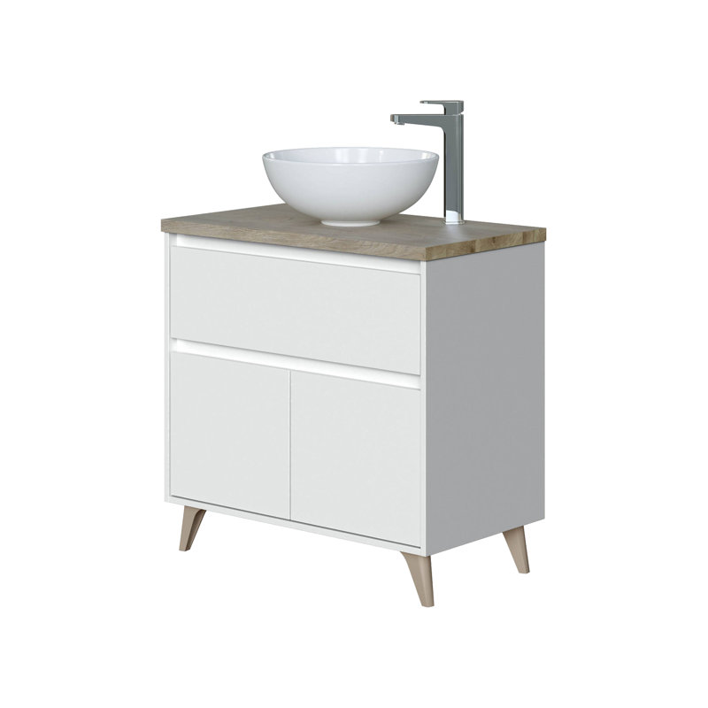 Bethney 78.5cm Single Bathroom Vanity Base Only in White