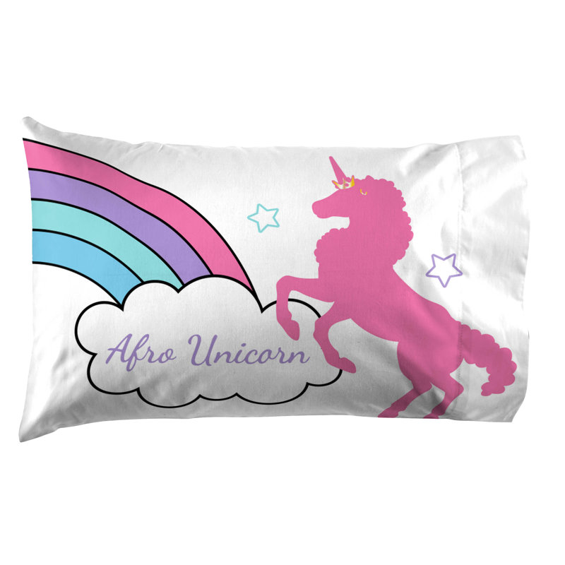 Afro Unicorn Unique, Divine, Magical Twin Sheet Set, Full/Double Sheet Set + Fitted Sheet + 2Pillowcase
