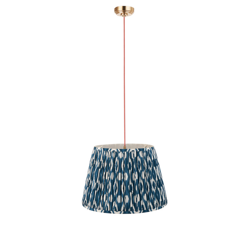 Parksdale 1 - Light Brushed Brass Pendant, Blue