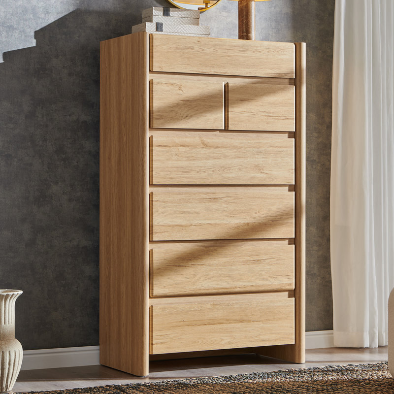 Commode 7 tiroirs Bolanos, Naturel, 54.7" H x 27.55" W x 15.94" D