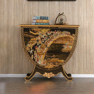 Hand-painted unique drawer accent chest by Liu