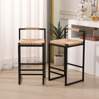 Chaise d'appoint en cuir avec comptoir