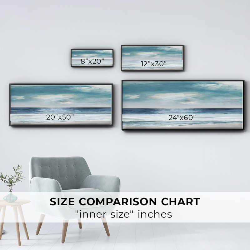 Blue Silver Shore- Framed Canvas