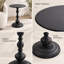 Table de bout noire en métal de style rétro avec table d'appoint ronde pour le chevet et le salon