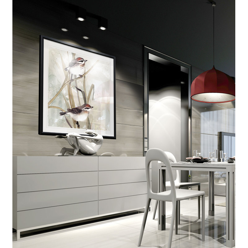 " Neutral Spring I ", 26.5" H x 26.5" W x 1.5" D, Black Plastic Framed