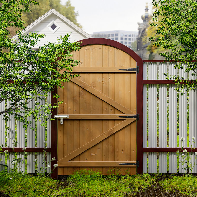 Casson Semi Braced Arch Top Strong Wooden Garden Gate, 105cm H x 150cm W x 6cm D