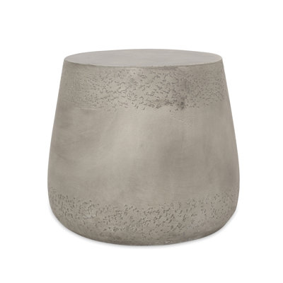 Style Side Table In Lightweight Concrete - Drum Shape, No Assembly Required, 19x19x16.46, Gray Shade Shape Construction, 18.7"w X 18.7"d 16.46"h, Gray,