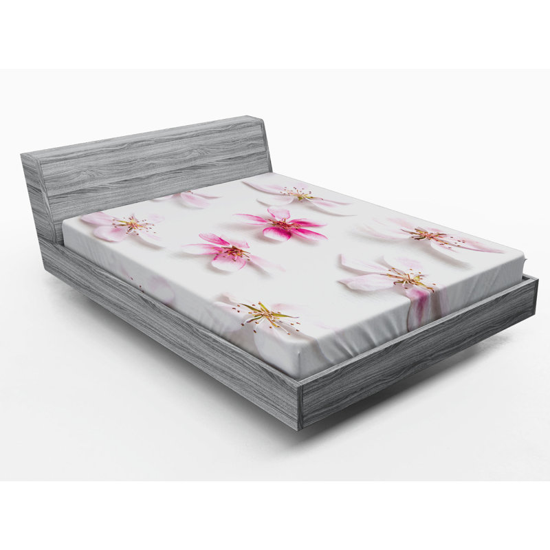 Microfiber Floral Fitted Sheet, Full Fitted Sheet