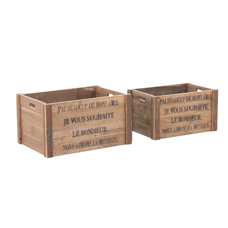 Happy Larry Solid Wood Decorative Bin