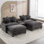 Canapé modulaire en chenille avec ports USB et repose-pieds amovible-1702052910