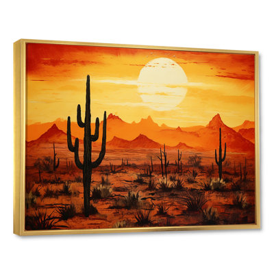 Cactus Sunrise Silhouettes - Cactus, art mural