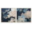 Collage abstrait crème et bleu - ensemble de 2 collages carrés abstraits-808628648-808628655