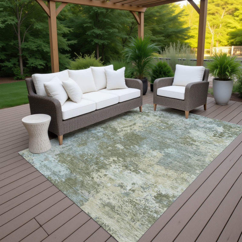 Machine Washable Indoor/Outdoor Earleville ACN2364 Abstract Rug, Rectangle 5' x 7'6"