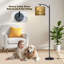  Lampe sur pied Arc Serene Mountain Landscape Herons par River Blooming Flowers
