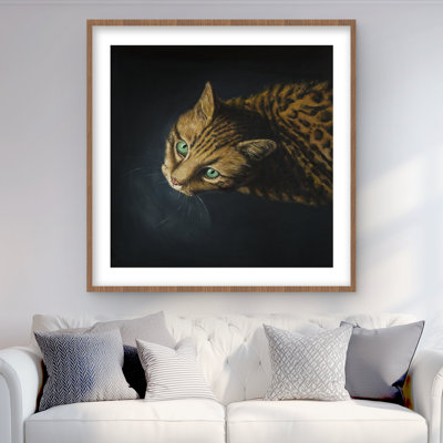 Bengal Cat - Hyperrealist Framed Matted Print for Home Decor