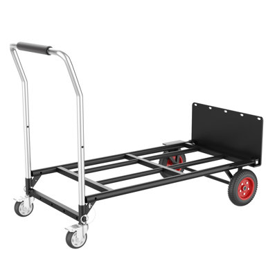Chariot 3 pièces en 1 avec capacité de charge de 600 lb - Système de déplacement de véhicule multifonction 49,6 po x 23,2 po x 39,3 po, chariot de transport en métal noir