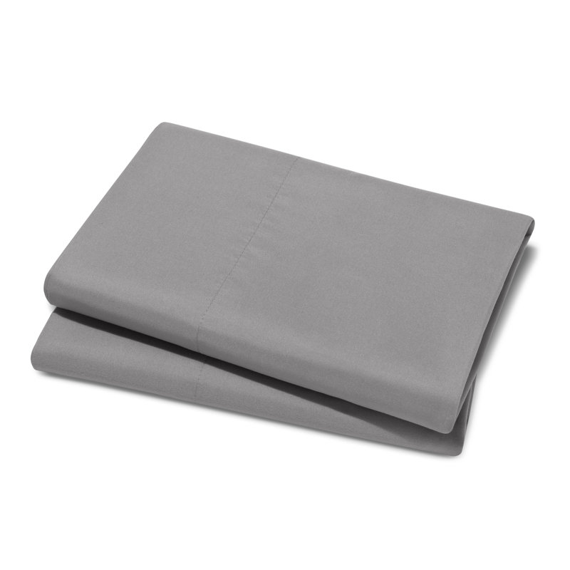 Microfiber Pillowcase Set Envelope Closure, Light Gray, Queen Pillow Case