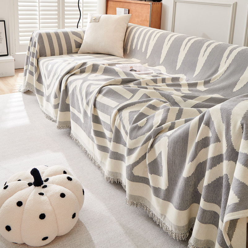 Housse pour canapé modulaire Boho Chenille, Gris, H 91 po x l 134 po x P 0,2 po