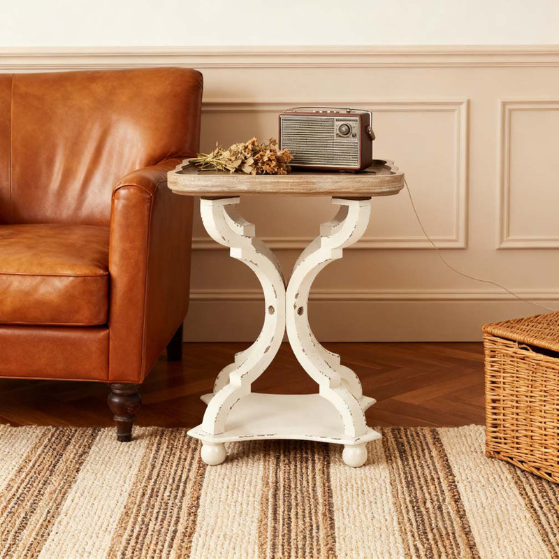 Table d'appoint, Naturel + blanc
