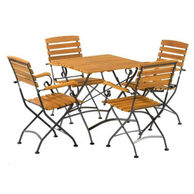 Sharvil 4 - Person Acacia Patio Dining Set with Square Table