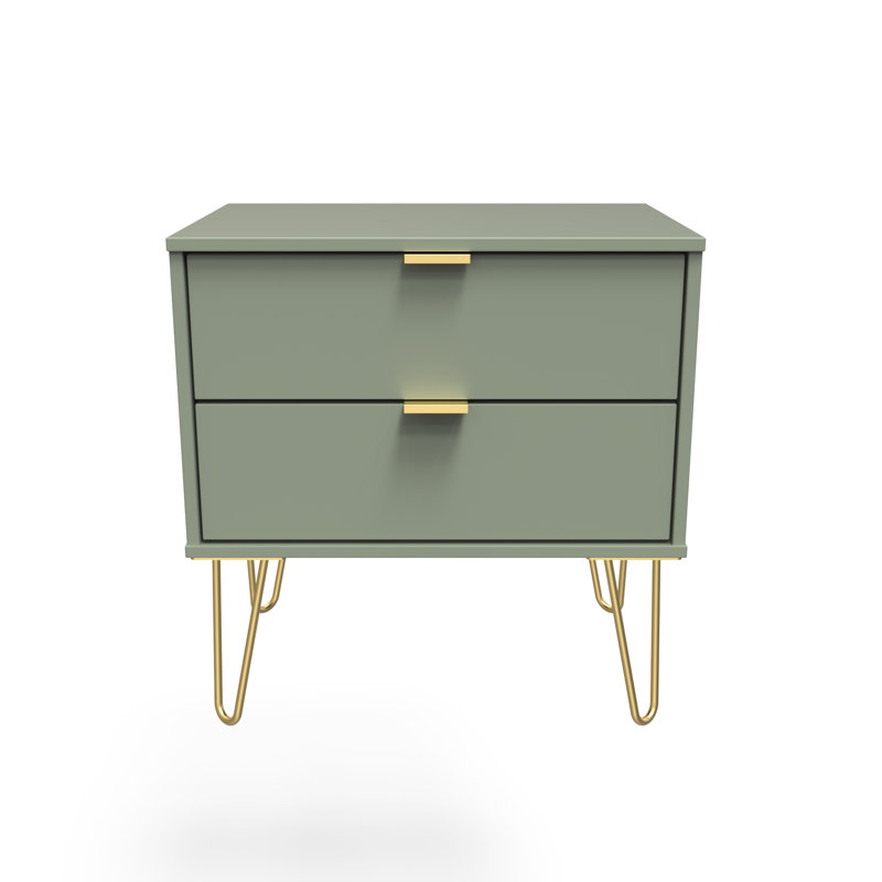 Bisceglia End Table, Green/Gold