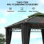 Outsunny 3 x 3 (m) Double Roof Hard Top Gazebo w/Nettings, Dark Grey