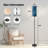  68.5" Standing Floor Lamp Abstract navy blue color Dimmable Metal Pole Lamp with Linen Lampshade LED Bulb Included