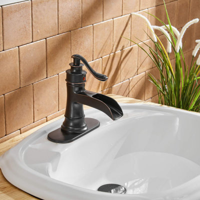 Robinet de salle de bain à large entraxe avec bonde
