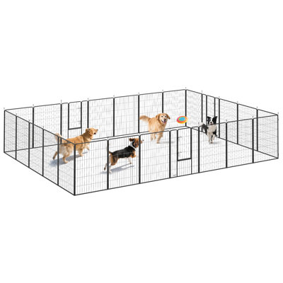 Parc pour chiens robuste de 24 panneaux et de 44,5 pouces de hauteur, pour chiens de taille S, M et L.