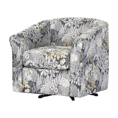 Upholstered Swivel Barrel Chair