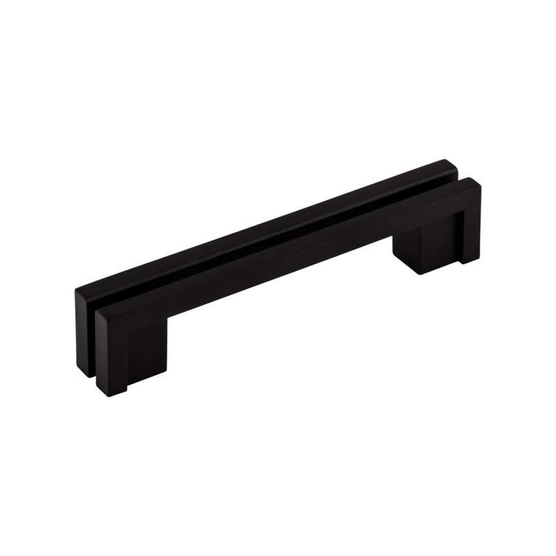 Flat Rail Bar pull, Flat Black, 3 1/2" Center to Center