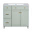 Meuble-lavabo de 36 po de style transitionnel avec lavabo en résine, armoire de salle de bain simple avec 2 tiroirs et 1 tablette de rangement réglable, 2 portes à fermeture en douceur-104848746