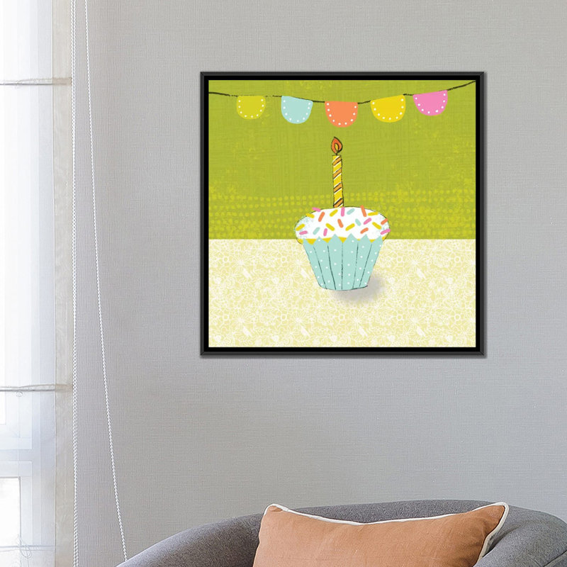 « rétro birthday iii », reproduction d’impression sur toile tendue, H 26 po x l 26 po x P 1,5 po, Toile tendue, Pas de tapis