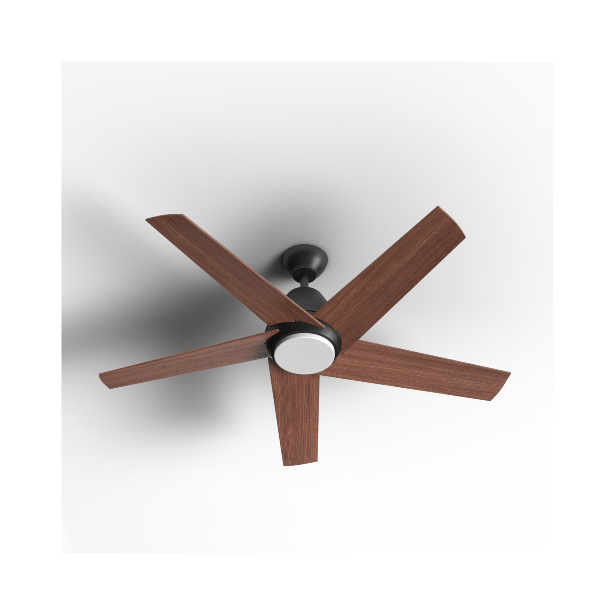 Hensley 54'' 5 Blade Ceiling Fan with LED Light Kit, Antique Bronze with Walnut Blades