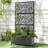 Metal Planter Box with Trellis, Freestanding Raised Garden Bed with Drainage Hole, Sturdy Trellis Planter Box for Patio, Balcony, or Deck-1907354281-1907354283