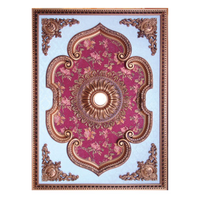 Antique Frame Red Wild Floral Centre Rectangle Medallion