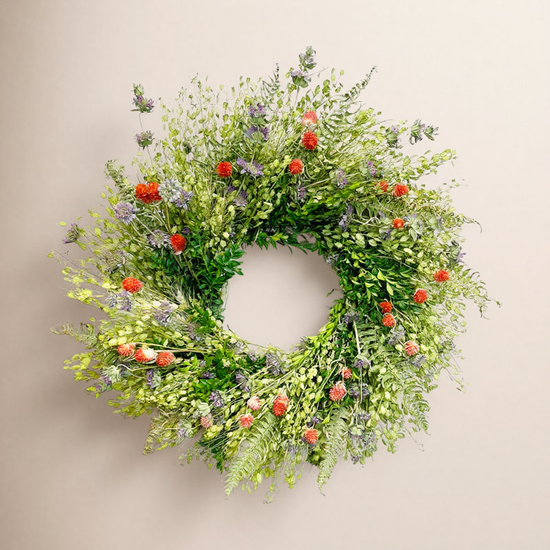 Handcrafted Dried Wreath, 26" H x 26" W x 5" D