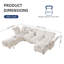 Canapé modulaire rembourré en U avec rangement, canapé à 7 places en velours côtelé avec dossier à accoudoirs réglables, coussins de soutien moelleux, beige-1278642505