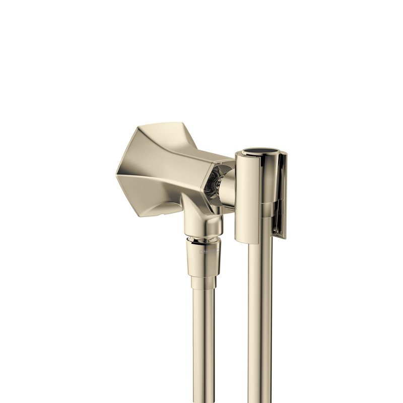 Douchette Hansgrohe Locarno transitionnelle avec support en noir mat, 04831670, Nickel poli