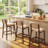  Counter Heigh Bar Stools Set Of 2, Kitchen Bar Stools With Back, 30" Farmhouse Kitchen Island Chairs With Wood Legs For Dining Room, Beige-1952061897