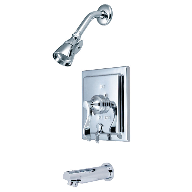 Robinet de baignoire et douche thermostatique, Chrome poli